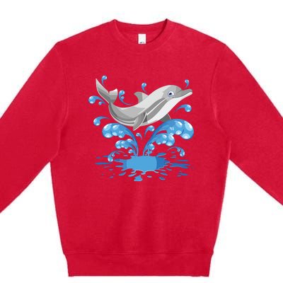 This Loves Dolphins Cute Funny Premium Crewneck Sweatshirt