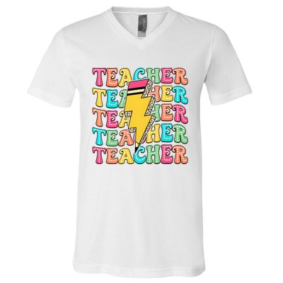 Teacher Last Day Of School V-Neck T-Shirt