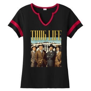 Thug Life Donald Trump Jd Vance Rfk Kennedy Elon Ladies Halftime Notch Neck Tee