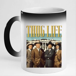 Thug Life Donald Trump Jd Vance Rfk Kennedy Elon 11oz Black Color Changing Mug