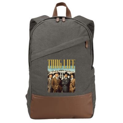 Thug Life Donald Trump Jd Vance Rfk Kennedy Elon Cotton Canvas Backpack