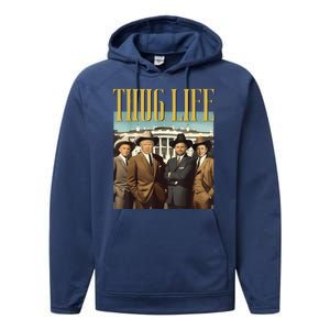 Thug Life Donald Trump Jd Vance Rfk Kennedy Elon Performance Fleece Hoodie