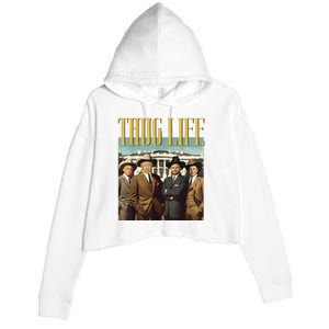 Thug Life Donald Trump Jd Vance Rfk Kennedy Elon Crop Fleece Hoodie