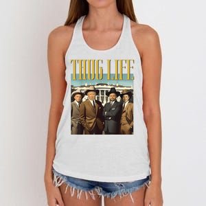 Thug Life Donald Trump Jd Vance Rfk Kennedy Elon Women's Knotted Racerback Tank