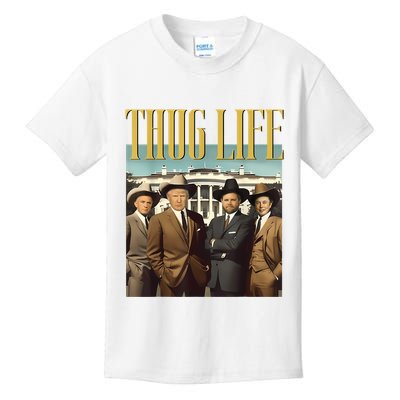 Thug Life Donald Trump Jd Vance Rfk Kennedy Elon Kids T-Shirt
