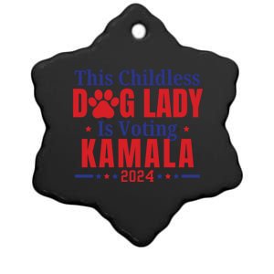 This Less Dog Lady Is Voting Kamala For President 2024 Gift Ceramic Star Ornament