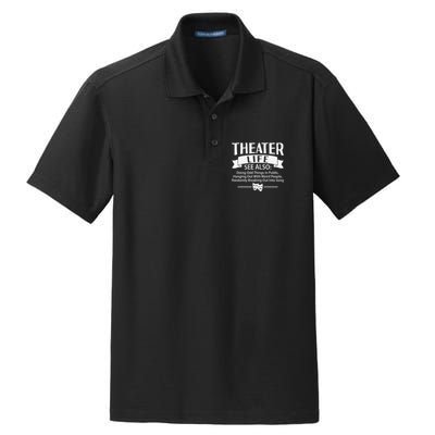 Theater Life Defination Musical Broadway Funny Novelty Dry Zone Grid Polo