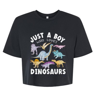 This Loves Dinos Funny Dinosaur Lover Gift Bella+Canvas Jersey Crop Tee