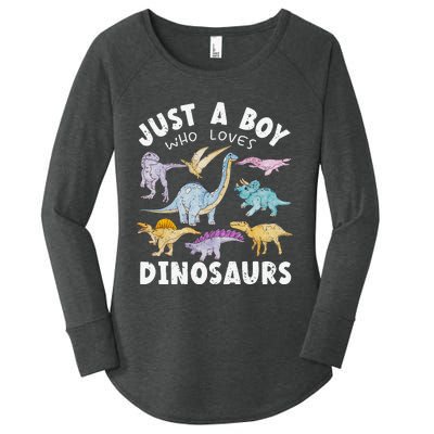 This Loves Dinos Funny Dinosaur Lover Gift Women's Perfect Tri Tunic Long Sleeve Shirt