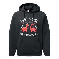 This Loves Dinos Funny Dinosaur Lover Gift Performance Fleece Hoodie