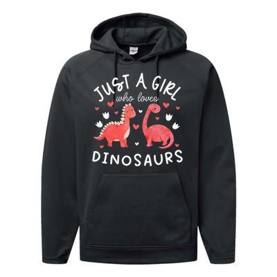 This Loves Dinos Funny Dinosaur Lover Gift Performance Fleece Hoodie