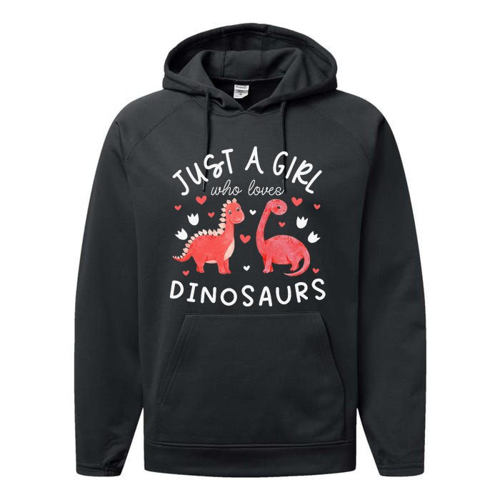 This Loves Dinos Funny Dinosaur Lover Gift Performance Fleece Hoodie