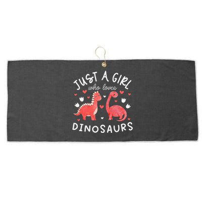 This Loves Dinos Funny Dinosaur Lover Gift Large Microfiber Waffle Golf Towel