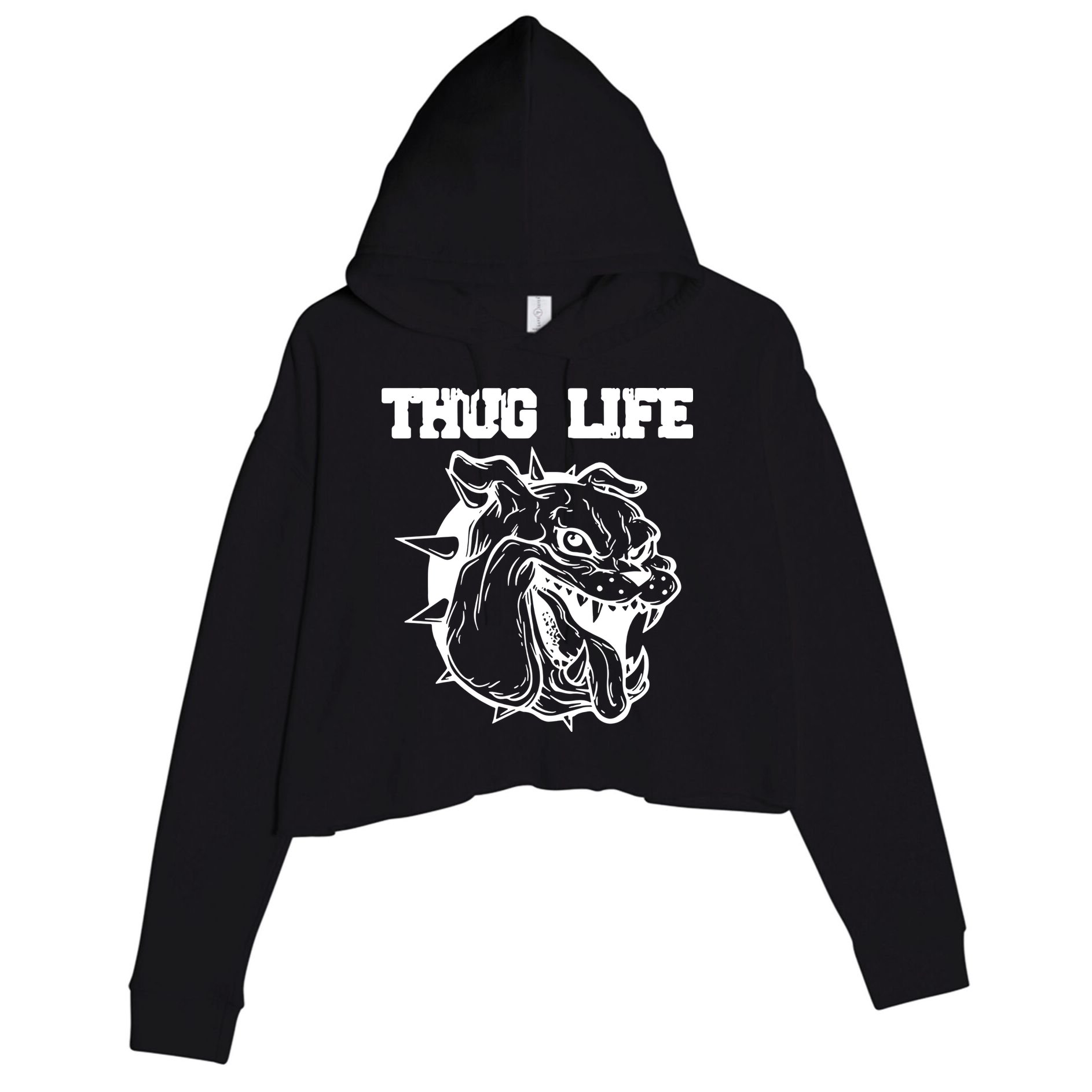 Thug Life Dog Crop Fleece Hoodie