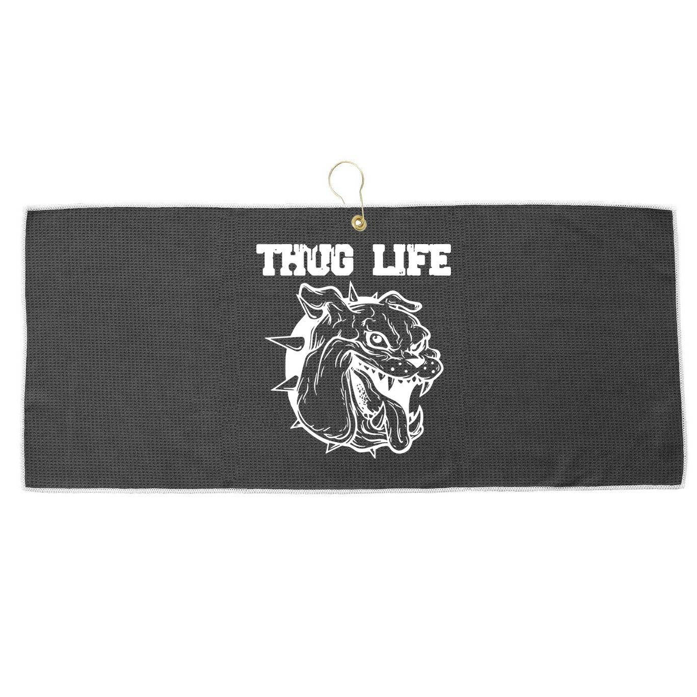 Thug Life Dog Large Microfiber Waffle Golf Towel