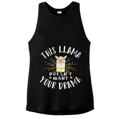 This Llama DoesnT Want Your Drama Ladies PosiCharge Tri-Blend Wicking Tank