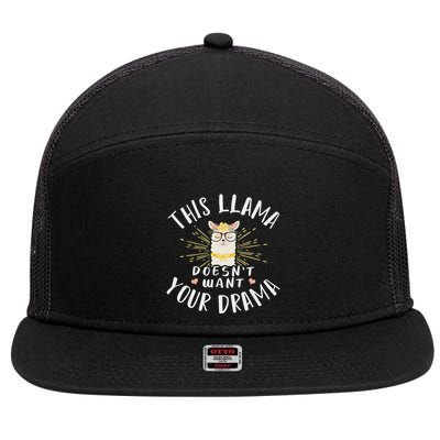 This Llama DoesnT Want Your Drama 7 Panel Mesh Trucker Snapback Hat