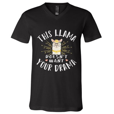 This Llama DoesnT Want Your Drama V-Neck T-Shirt