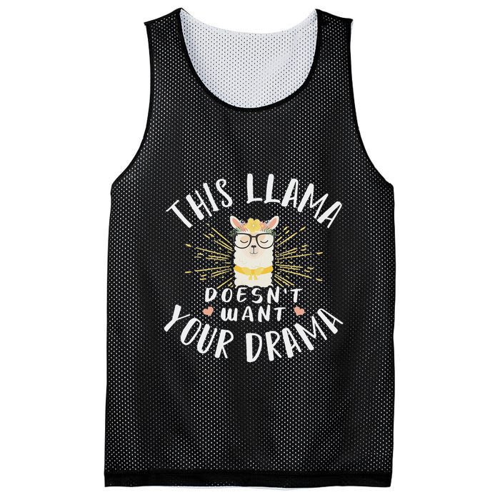 This Llama DoesnT Want Your Drama Mesh Reversible Basketball Jersey Tank