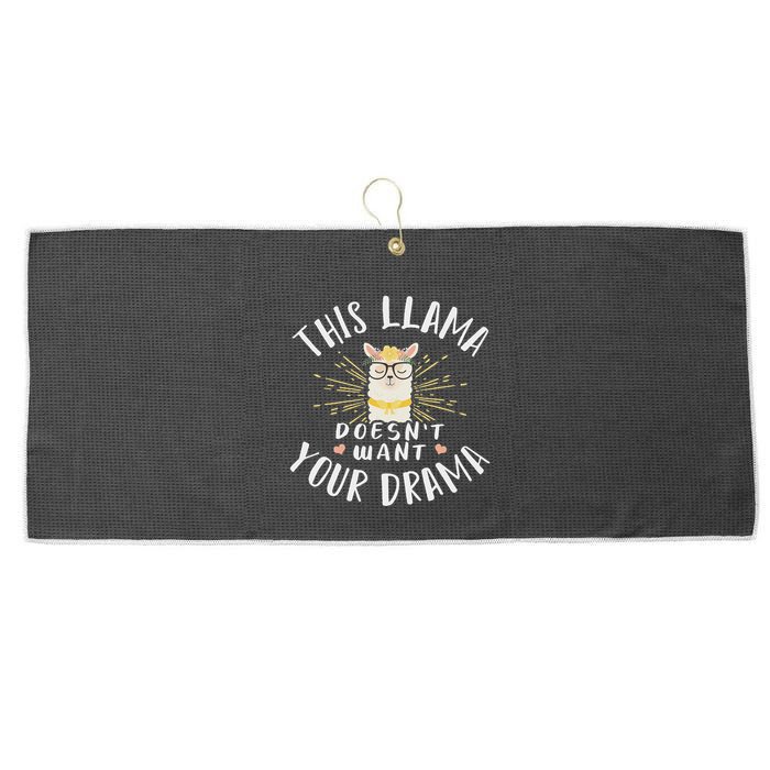 This Llama DoesnT Want Your Drama Large Microfiber Waffle Golf Towel
