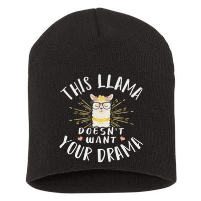 This Llama DoesnT Want Your Drama Short Acrylic Beanie