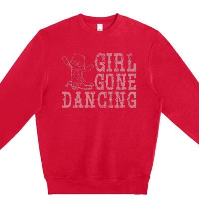 Texas Line Dancing Rodeo Cowboy Gift Line Dance Premium Crewneck Sweatshirt