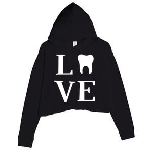 Tooth Love Dentist Dental Assistant Dental Hygienist Gift Crop Fleece Hoodie