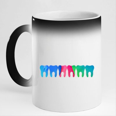 Tooth Love Dentist Dental Hygienist Assistant Cute Gift 11oz Black Color Changing Mug