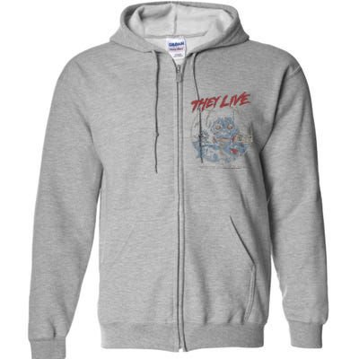 They Live (Distressed)John Carpenter Horror Full Zip Hoodie