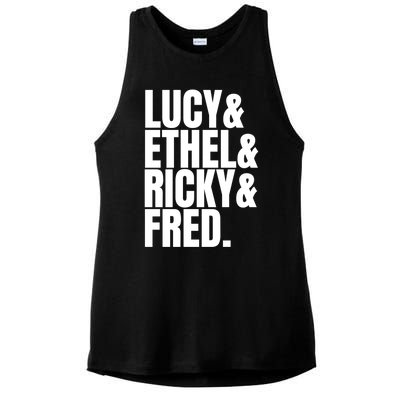 Team Lucy Ethel Ricky Fred Classic 50s Tv Gift Great Gift Ladies PosiCharge Tri-Blend Wicking Tank