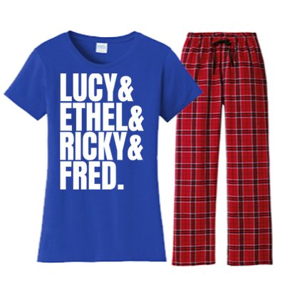 Team Lucy Ethel Ricky Fred Classic 50s Tv Gift Great Gift Women's Flannel Pajama Set