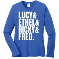 Team Lucy Ethel Ricky Fred Classic 50s Tv Gift Great Gift Ladies Long Sleeve Shirt