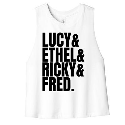 Team Lucy Ethel Ricky Fred Classic 50s Tv Gift Great Gift Women's Racerback Cropped Tank