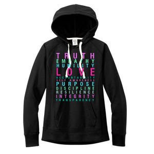 Truth Love Empathy Self Awareness Inspirational Words Cool Gift Women's Fleece Hoodie