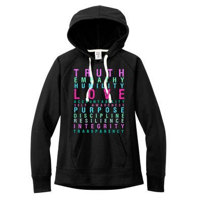 Truth Love Empathy Self Awareness Inspirational Words Cool Gift Women's Fleece Hoodie