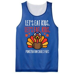 Turkey Lets Eat Thanksgiving Teacher Mesh Reversible Basketball Jersey Tank