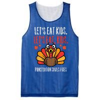 Turkey Lets Eat Thanksgiving Teacher Mesh Reversible Basketball Jersey Tank