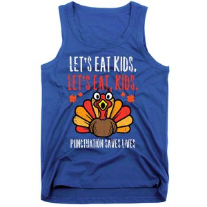 Turkey Lets Eat Thanksgiving Teacher Tank Top