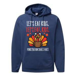 Turkey Lets Eat Thanksgiving Teacher Performance Fleece Hoodie