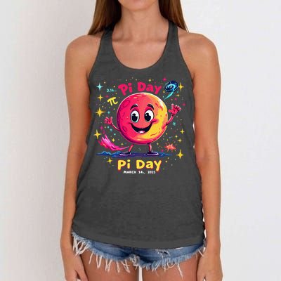 Total Lunar Eclipse pi day 3 Women's Knotted Racerback Tank
