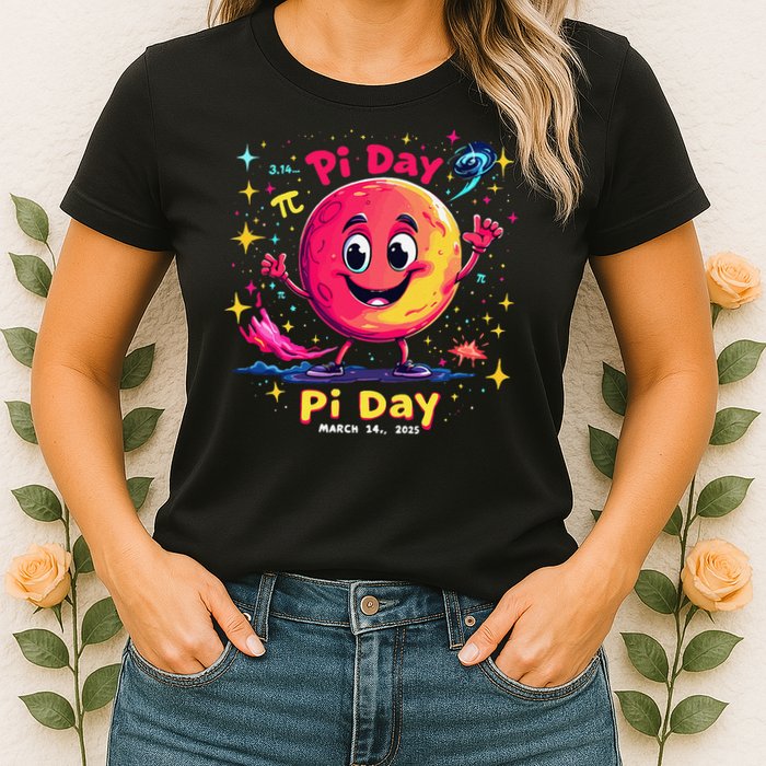 Total Lunar Eclipse pi day 3 Womens T-Shirt