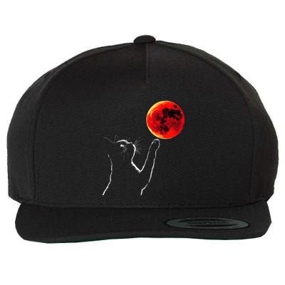Total Lunar Eclipse 14 March 2025 Cat Watch Moon .Png Wool Snapback Cap