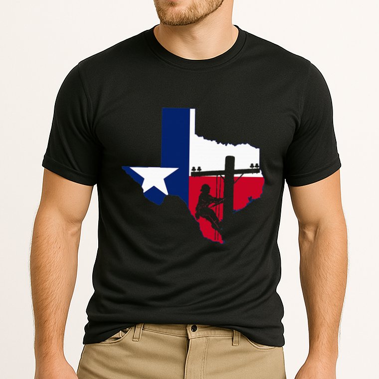 Texas Lineman Electrician Gift Tx Lone Star State Flag Performance Shirt