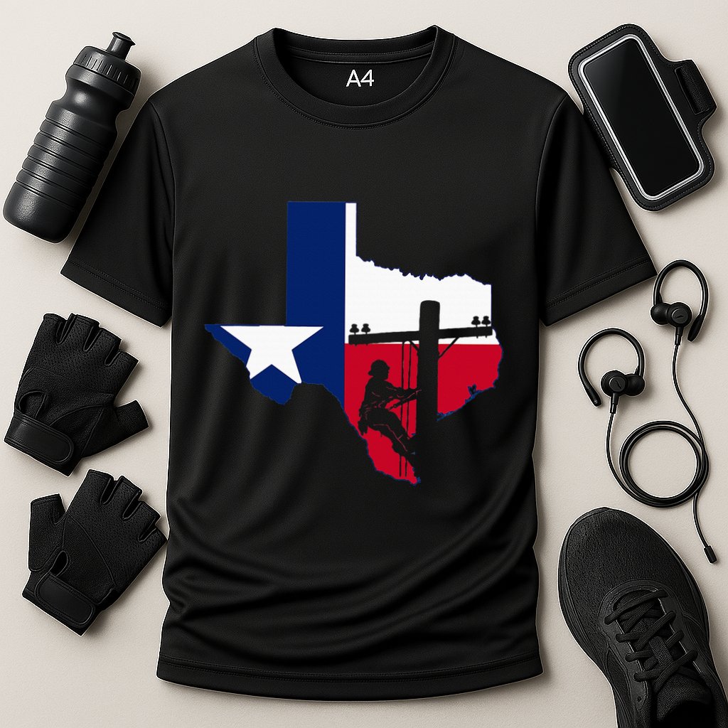 Texas Lineman Electrician Gift Tx Lone Star State Flag Performance Shirt