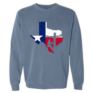 Texas Lineman Electrician Gift Tx Lone Star State Flag Garment-Dyed Sweatshirt