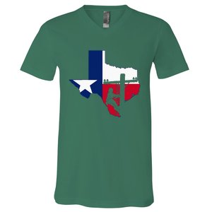 Texas Lineman Electrician Gift Tx Lone Star State Flag V-Neck T-Shirt