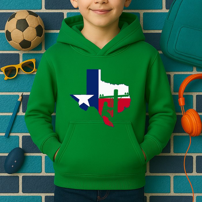 Texas Lineman Electrician Gift Tx Lone Star State Flag Kids Hoodie