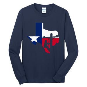 Texas Lineman Electrician Gift Tx Lone Star State Flag Tall Long Sleeve T-Shirt