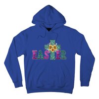 Turquoise Leopard Easter Cross For Christian Sunflower Mom Cool Gift Hoodie