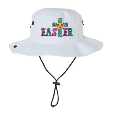 Turquoise Leopard Easter Cross For Christian Sunflower Mom Cool Gift Legacy Cool Fit Booney Bucket Hat